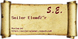Seiler Elemér névjegykártya