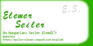 elemer seiler business card